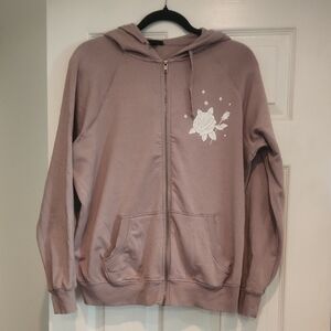 EUC Torrid Sz 0 Lilac Spring Goth Alt Skull Zip Up Hoodie